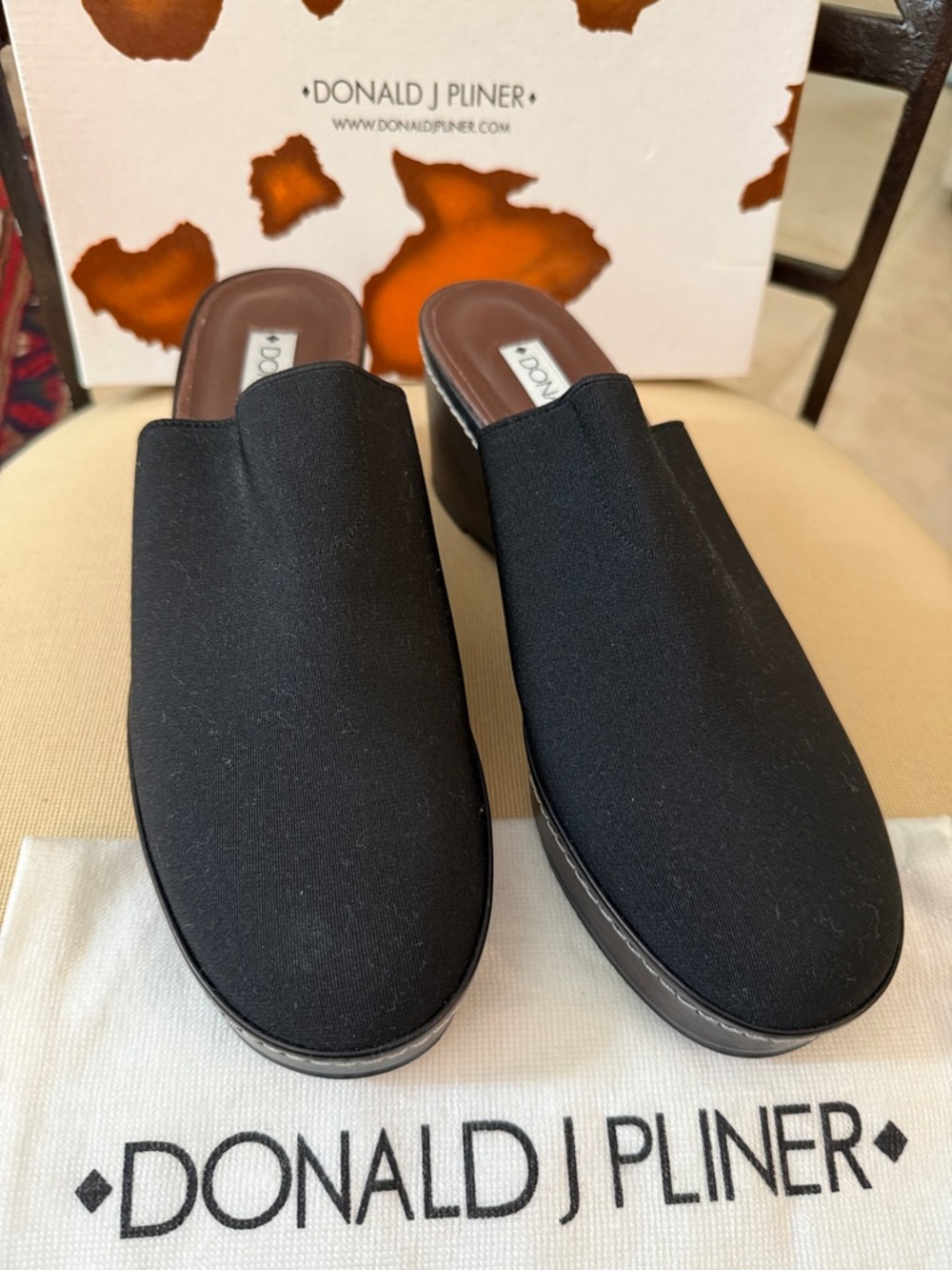 Donald J. Pliner Black Slip-On Women's Mules